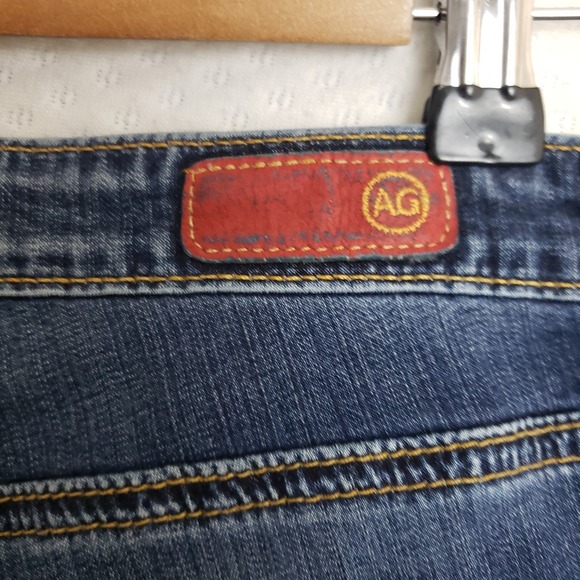 AG Adriano Goldschmied The Angel Boot Cut Jeans Dark Wash Blue 26x33 Raw Hem EUC - Picture 11 of 13